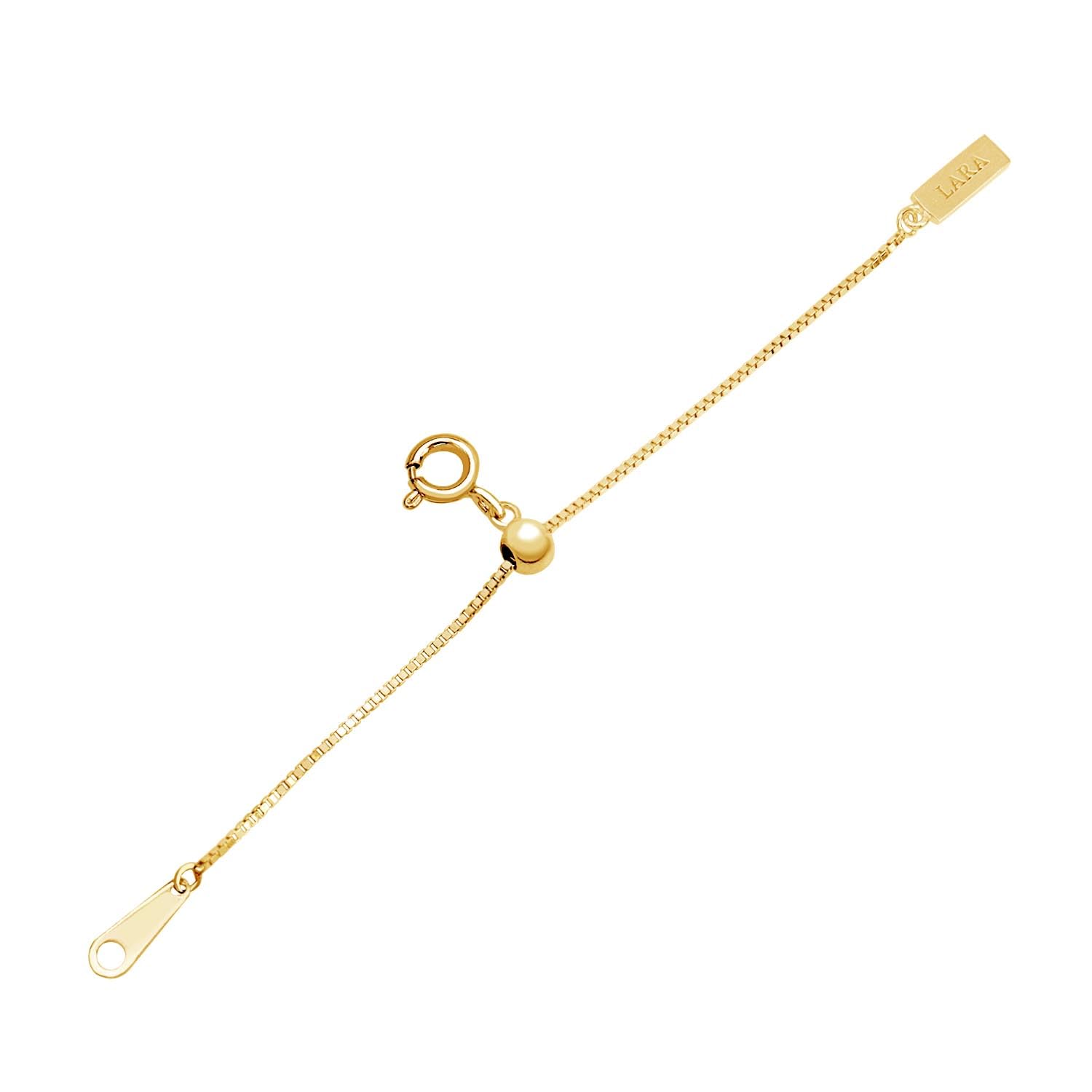 

[Lara Christie] Sliding Adjuster Chain, Venetian, Sterling Silver 925, Gold Plated, Width Approx. 0.8mm, Maximum Length 7cm, la03-0001-b-y