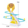 Electric Duck Climbing Stairs Slides Set with LED Flashing Lights Music Race Car Tracks Roller Coaster Kids Educational Toys
