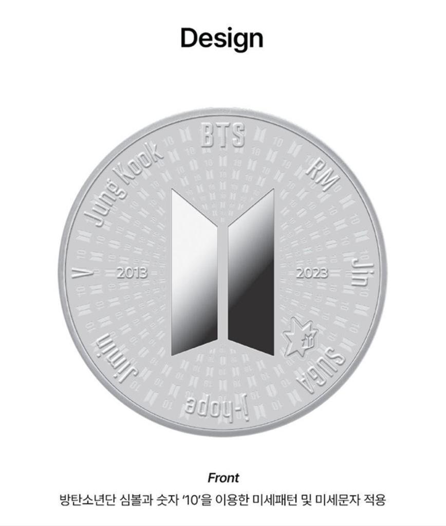 [USED] BTS 10th Anniversary Commemorative Medal, 1/2oz Silver, 32mm, Officially Licensed, Anonymous