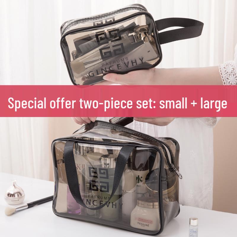 Transparent Waterproof Cosmetic Bag - Large Capacity Travel Toiletry Organizer for Women