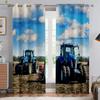 Cool Tractor 3d Printed Curtains Living Room Balcony Bedroom Kitchen Decorative Curtains Home Decoration Rod Pocket Curtains