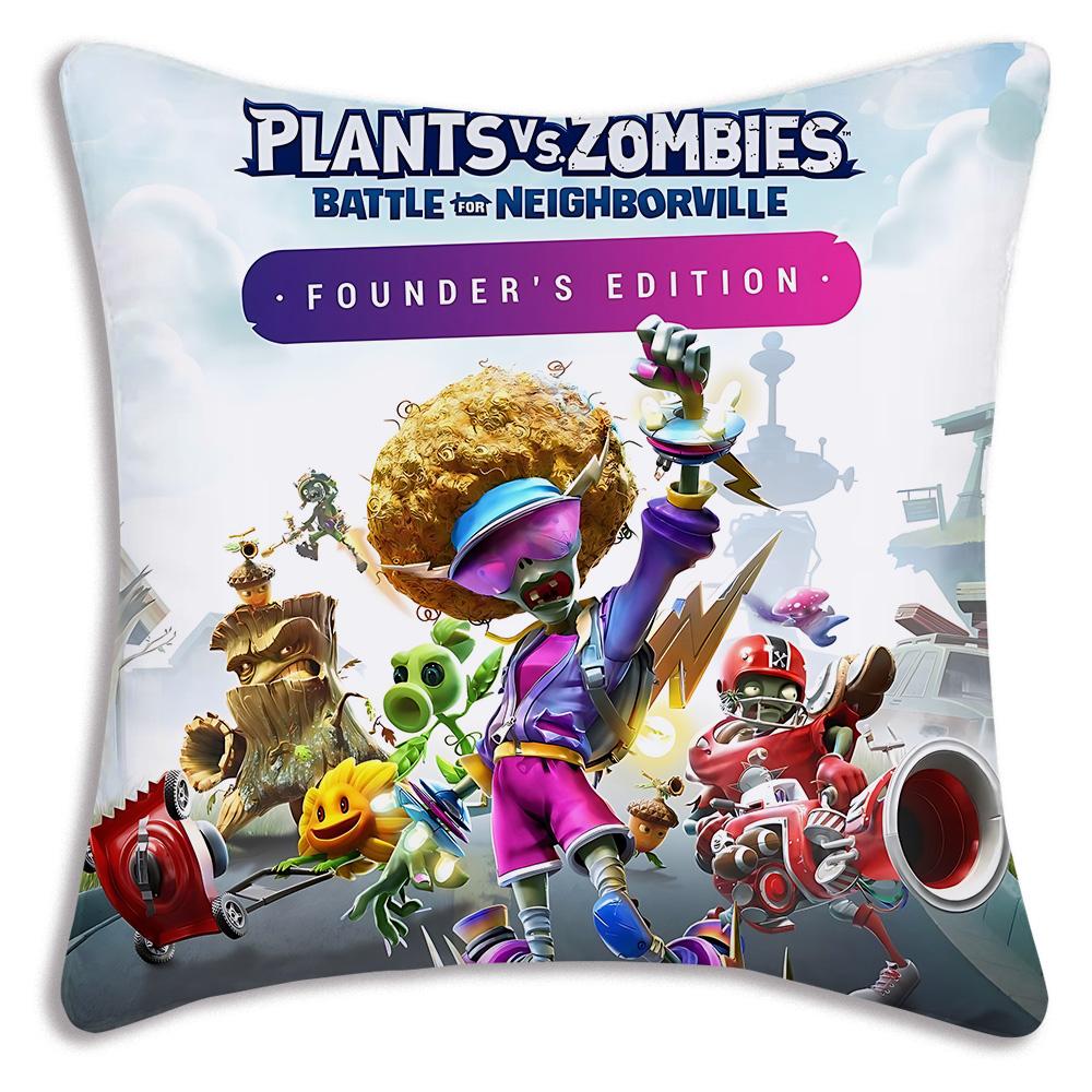 Game For Plantss Vs. Z-Zombies Pillow Covers Cartoon Sofa Decorative Home Double-sided Printing Short Plush Cute Cushion Cover
