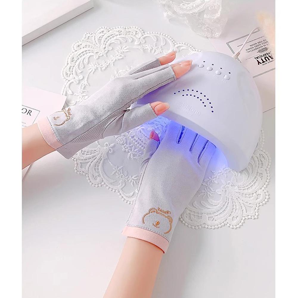 1 Pair Anti UV Nail Gloves UV Gel Shield Glove Fingerless Manicure Nail Art Tools LED Lamp Nails Dryer Radiation for Salon Tools