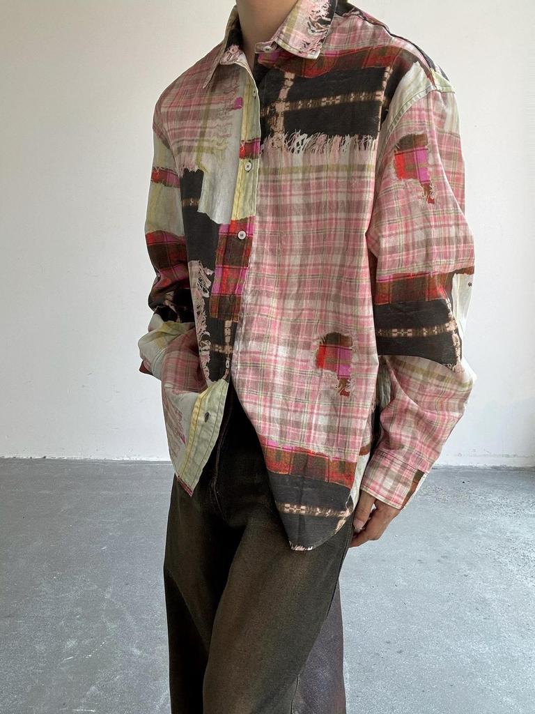 Unisex Yellow Plaid Shirt Jacket – Casual Retro Spring/Autumn Top