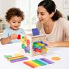 Non-Toxic Montessori Multicolor Shape Sorting Cube Color Cognition Wooden 5 In 1 Multifunctional Box Christmas Birthday Gifts For Todller