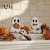 Compact Festive Room Decorations Halloween Cute Ghost Sign, Pumpkin Tombstone Wooden Plaque Decorative Figurines for Fireplaces Tiered Tray