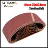 10pcs Sanding Belt Set 75x533mm (3x21inch) 40/60/80/120/180 Grit Aluminum Oxide Abrasive for Sander Woodworking File Belt