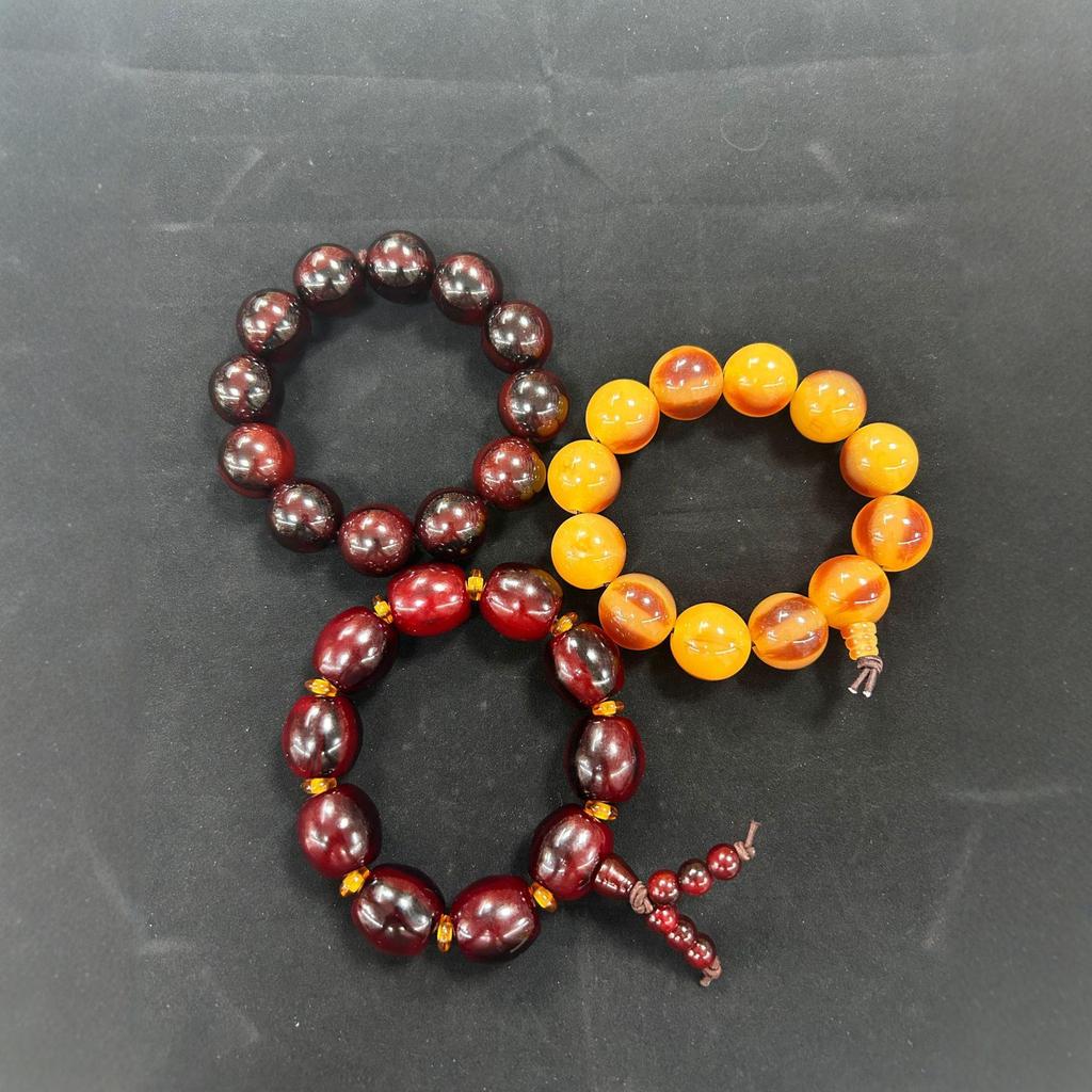 Ox Horn Buddhist Beads Resin Bracelet - Tibetan Yak Inspired Craft