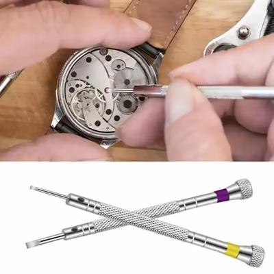 5pcs Units 0.8-1.6mm Steel Screwdriver for Watch Repair Portable Watch Tools Band Extraction with Mini Link Pins Watchmaker Tool