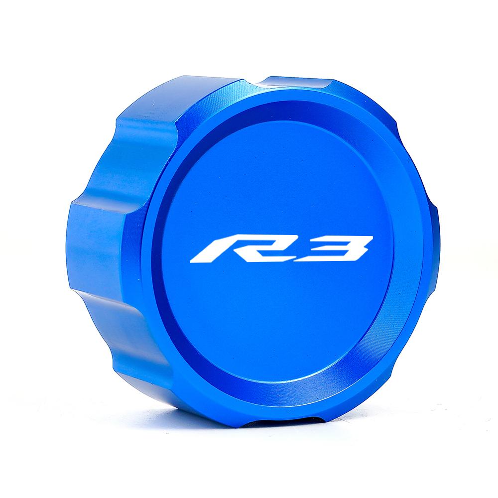 Motorcycle CNC Aluminum Rear Brake Fluid Tank Reservoir Cap Oil Tank Cover for Yamaha YZF R3 2015 -