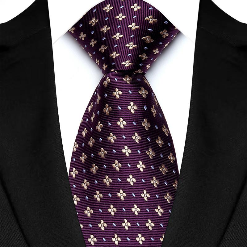 Men s Fashion Tie 8cm Classic Necktie Yellow Blue Green Polka Dot Flower Ties Business Wedding Mans Neckwear Gift Accessories