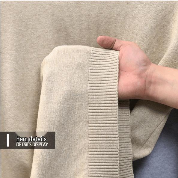 Men's Autumn Winter Knit Sweater | Round Neck, Half High Collar, Warm Middle-aged Base Layer