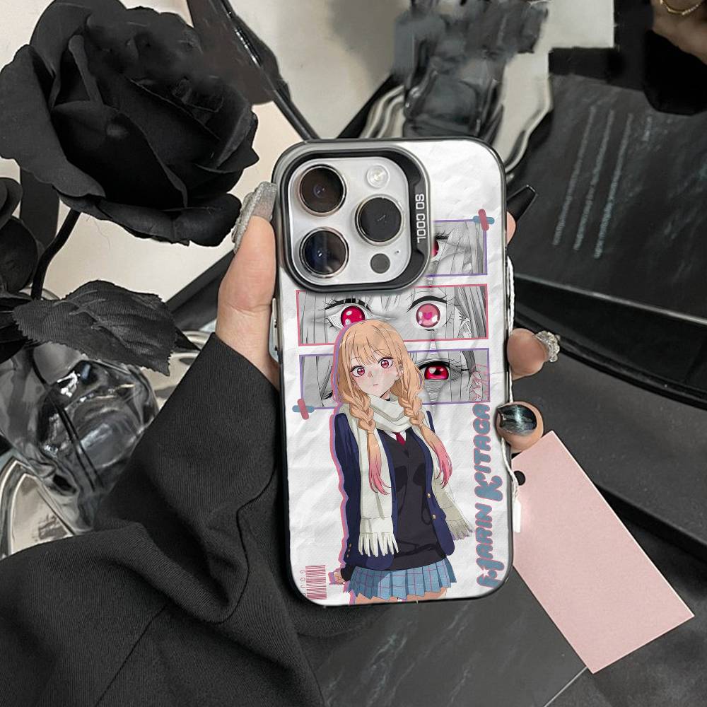 J-Darling Marin Kitagawa Colorful Silver Phone Case For IPhone 16 17 15 14 12 13 Pro Max Black Color Shockproof Cover