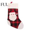 Candy Storage Bags for Christmas Red Black Plaid Stocking, 3D Cartoon Santa/Snowman/Elk/Penguin Patterns Design, Decorative Socks Winter Holidays