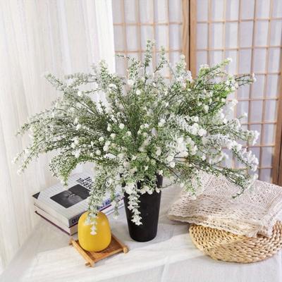 8 Piezas Flores de Aliento de Bebé Flores Artificiales Plantas Artificiales Falsas Gypsophila Blanca Flores Falsas Tallos de Verdor para Boda Fiesta Floral Decoración del Hogar
