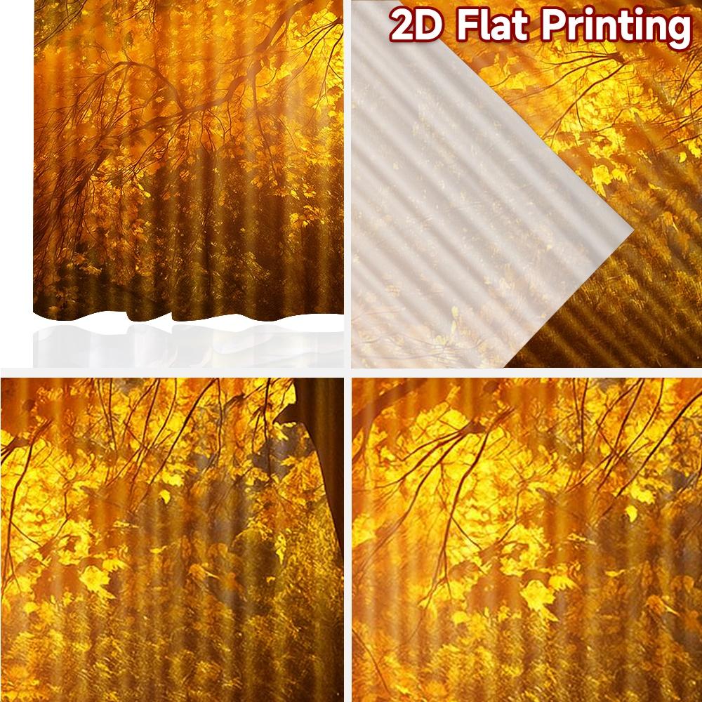 2pcs, 2D FLAT PRINTING Curtains (Without Rod) Autumn Harvest Jubilee Modern Fashionable Curtainments during the Christmas