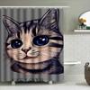 Whimsical Cat Shower Curtain Large Size Blue Eyes Kitten Print Bath Liner Perfect Gift For Cat Lovers