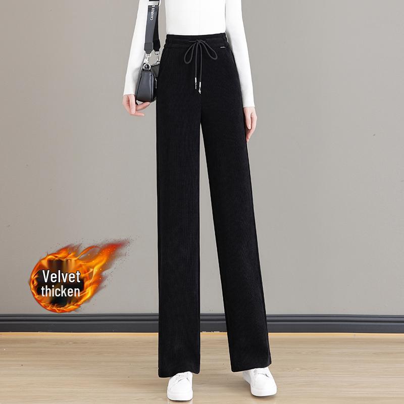 Woodpecker Women's High-Waist Fleece Lined Wide-Leg Pants Autumn/Winter 2025