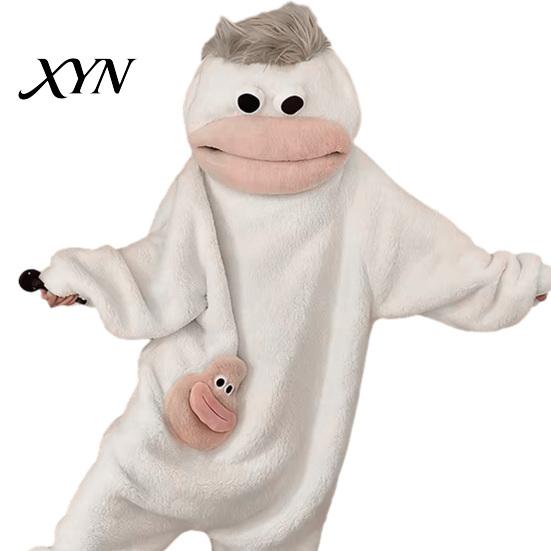 Warm Plush Onesie Funny Wearable Big Mouth Pajamas for Kids, Adults, Soft Kids Sleepwear Fleece Cozy Home Loungewear, Hooded One-Piece Jumpsuit Dress