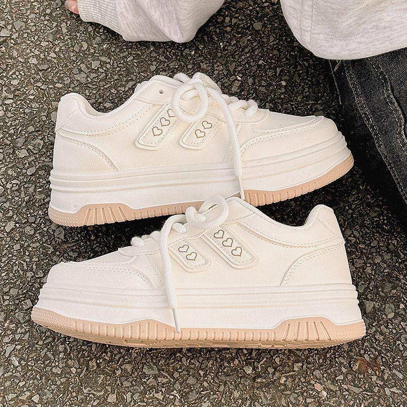 Milk fufu little white shoes women's 2025 autumn new student versatile chic shoes women's thick baseplate shoes
