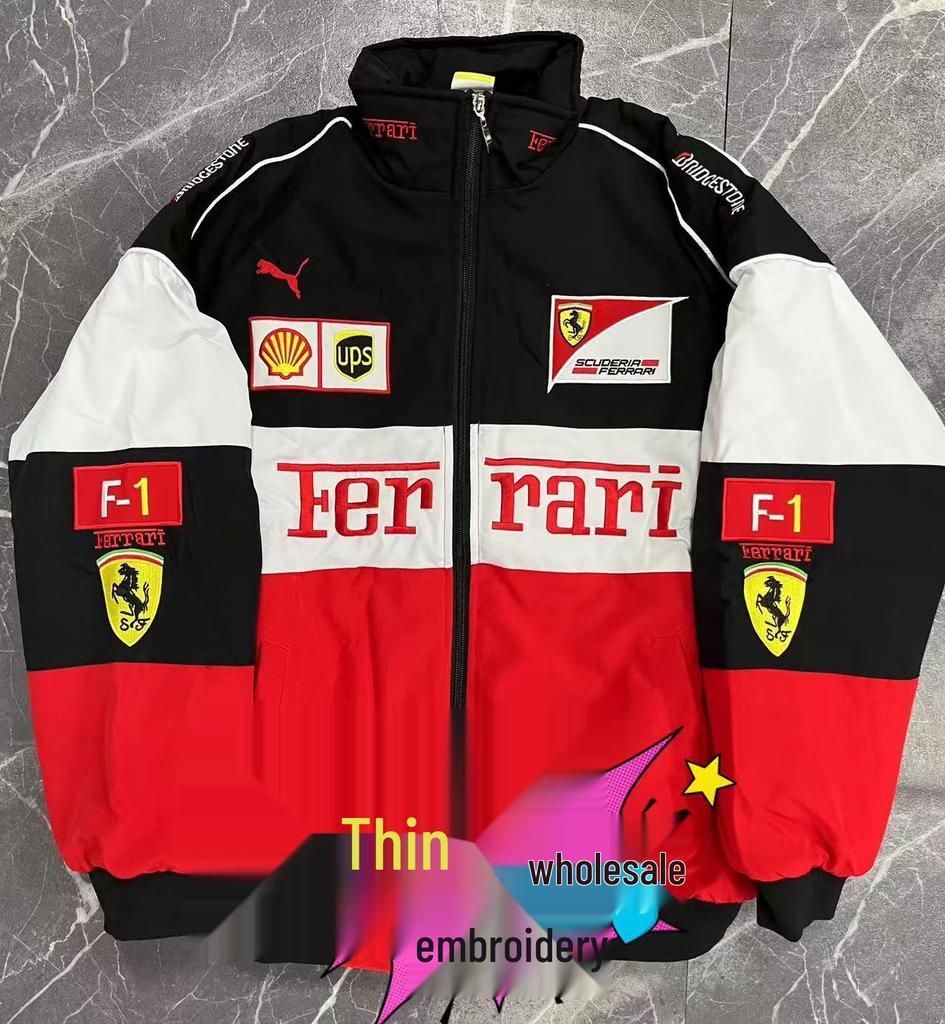F1 Embroidery Racing & Cycling Suit - Retro American Style Jacket for Men & Women