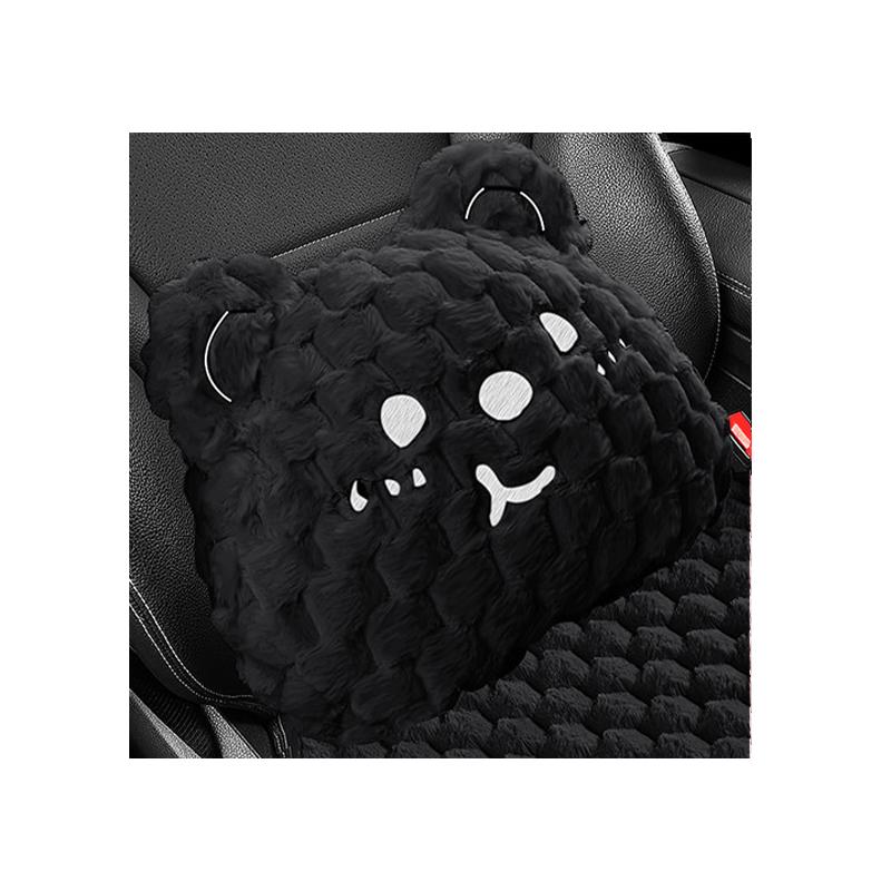 New Cartoon Bear Car Seat Cushion Winter Plush Warm Thickened Anti-slip Seat Cover Cute Ladies Universal Car Accessories