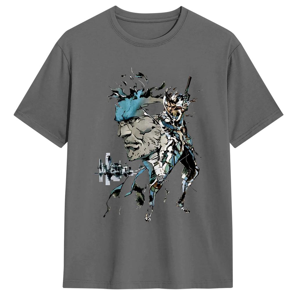 Unisex T-shirt Metal Gear Solid Snake MGS Crazy Ren Bomull T-shirt Kortärmad T-shirt Rundhalsad Kläder 4XL 5XL 6XL