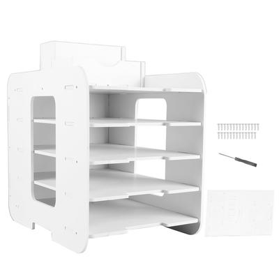 Desktop Aktenregal 5 Ebenen Modernes Kunststoff Tischplatten Papier Dokumenten Organizer Rack für Arbeitszimmer Büro