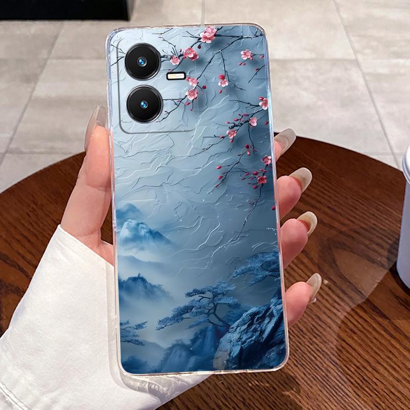 Jelly Casing For Vivo Y22 Y22s Y22t V2206 V2207 Clear Silicone Soft TPU Back Cover VivoY22 Y 22S 4G Cute Cat Heart Phone Case