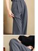 Women's Ice Silk Gray Slimming Wide-Leg Pants - Draped Summer Style