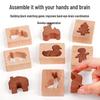 Wooden Animal Shape Matching Blocks for Early Learning and Training