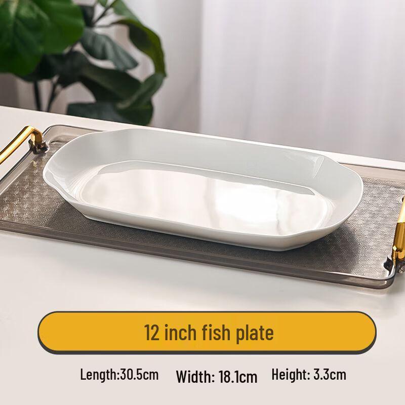 Japanese Style Ceramic Square Fish Plate