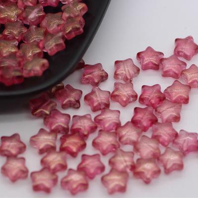 Akcesoria do bransoletek Tworzenie biżuterii Koraliki szklane Kolczyki 8mm DIY dla mody 50szt/opakowanie Mini pięcioramienne gwiazdy Małe koraliki