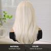 LOUIS FERRE 13x6 Lace Wig Long Wavy Light Blonde Wigs for Women Daily Party Cosplay Wedding High Density Heat Resistant