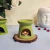 The Bling Stores Handgefertigter Keramik Runder Form Aroma Diffusor Ölbrenner für Raumduft| Wohnkultur| Aromatherapie Diffusor