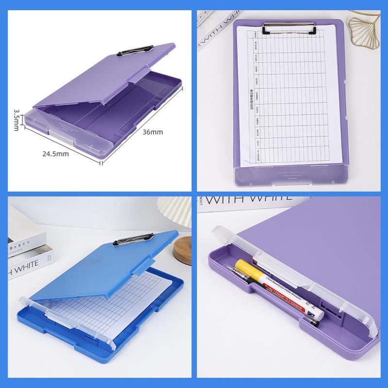 Plastic Storage Clipboard With Metal Clip And Pen Holder For Office School Nurses Field Work