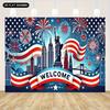 2D Statue of Liberty & Skyline Backdrop for USA Celebrations & Welcome Parties