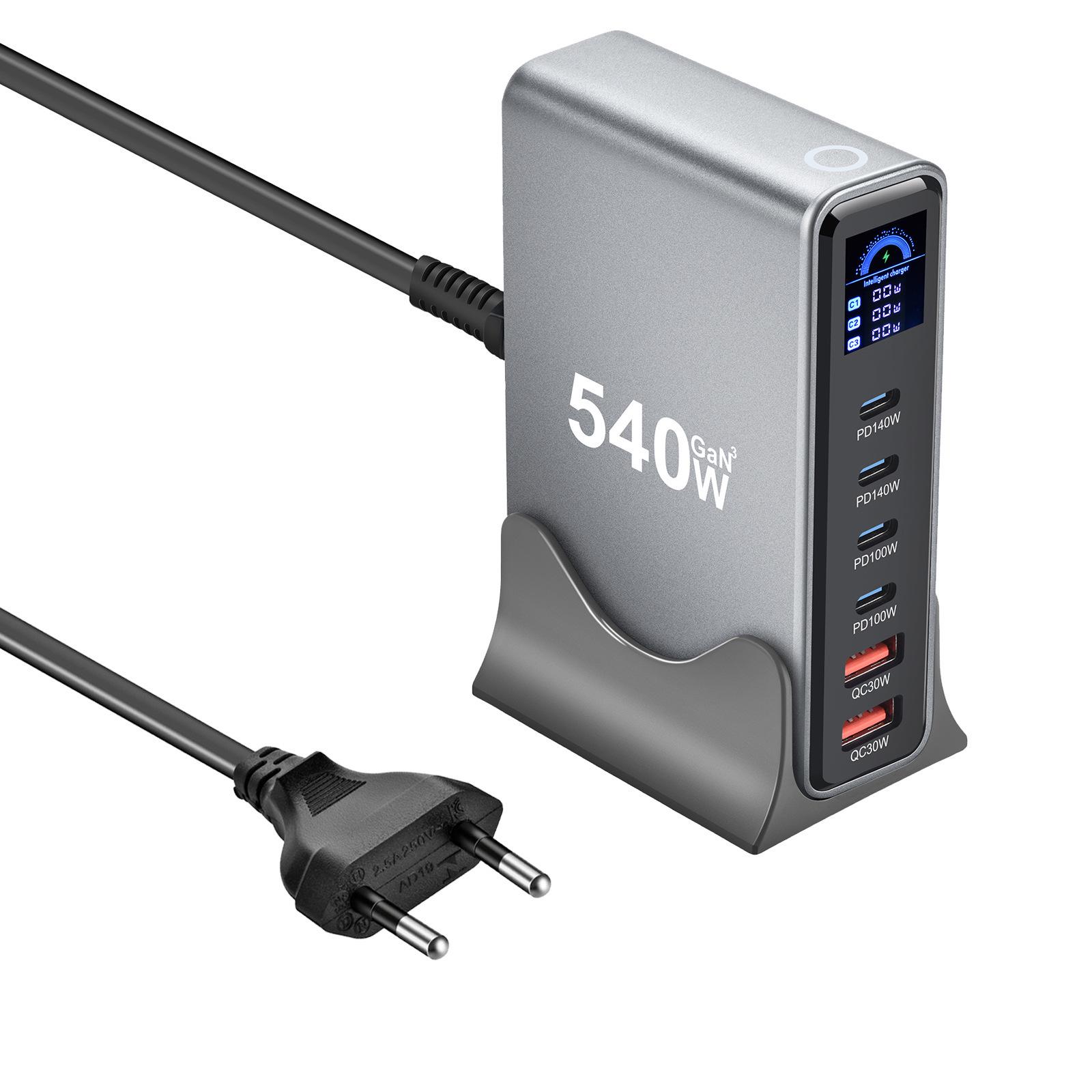 670W Multi-function Gallium Nitride Desktop Charger with LCD Display