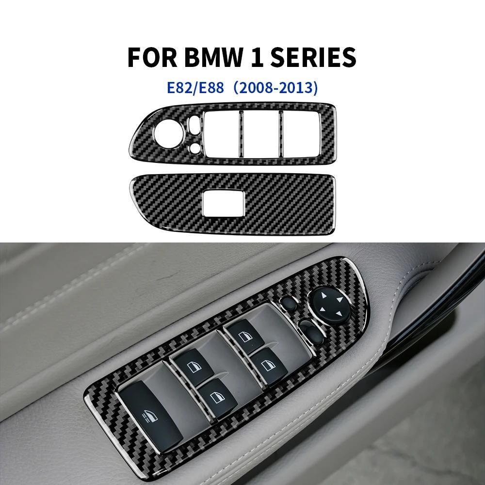 Für BMW 1er E81 E82 E87 E88 2008-2013 Echte Kohlefaser Aufkleber Auto Tür Elektrischer Fensterheber Schalter Rahmen Verkleidung Zubehör
