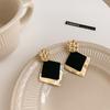 Geometric Drop Earrings with Textured Metal and Square Pendant Lightweight Fashion Jewelry for Daily Wear and Special Occasions