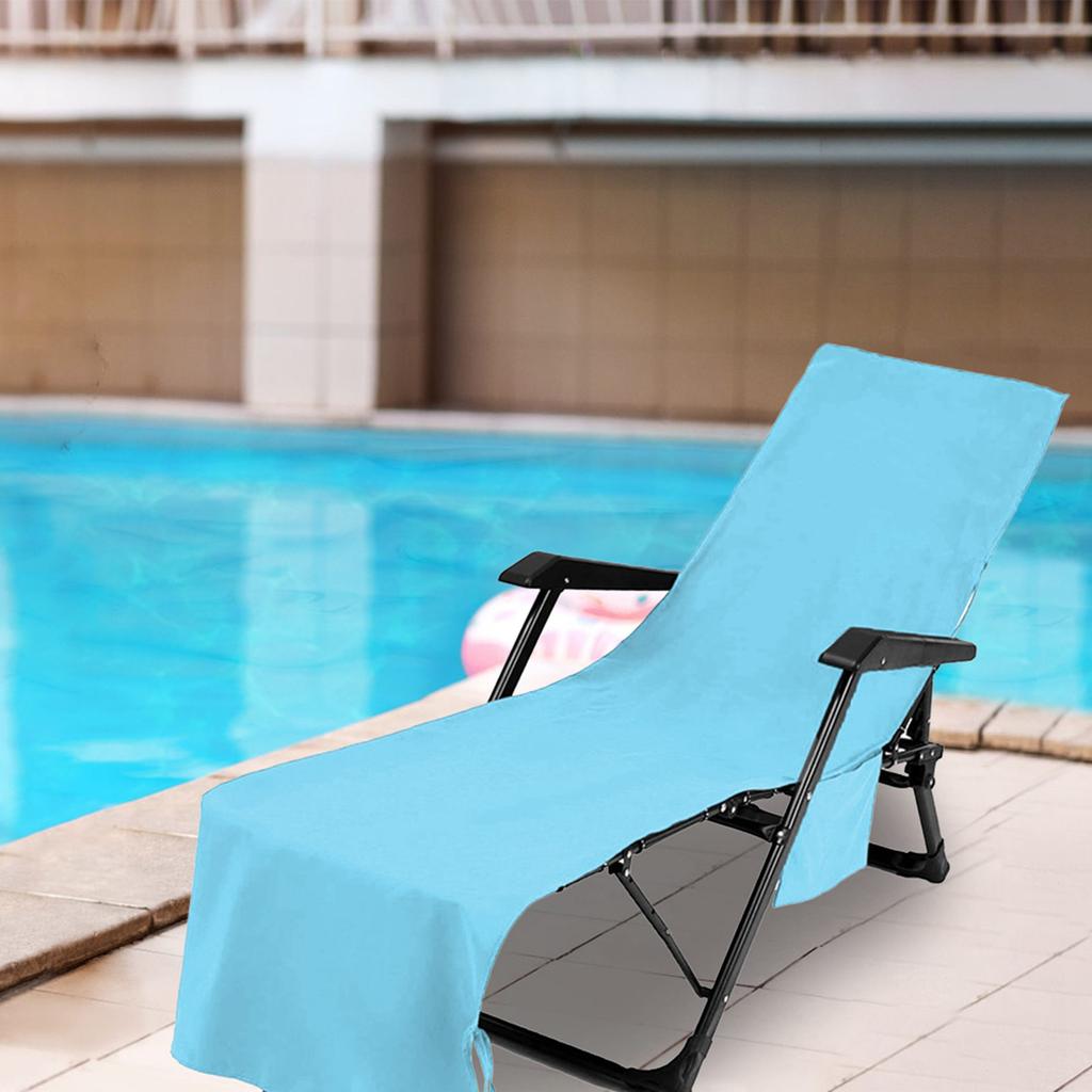 Lounge Chair Towel Cover Beach Chair Cover Ultrafine Fiber with Pockets Extra Long Beach Towels Salon Chair Cover