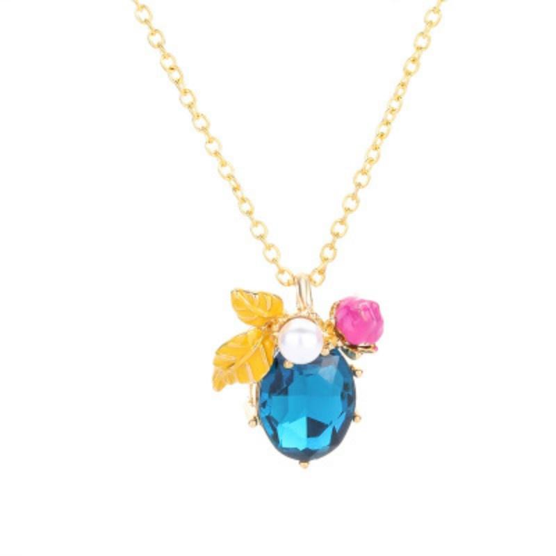 Hot Sale Bee Insect Pendant Necklace For Women Gift Champagne Zircon Gold Color Chain Necklace
