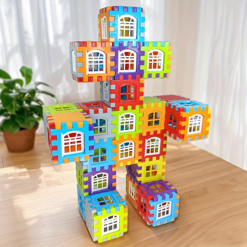 Kids Educational Block Puzzle, 50/70/100/140Pcs, Portable Plastic Toy for Ages 3+ Brain Training