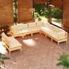 Day and Night - Day and Night Garden Furniture 9 Pieces and Cushions Solid Cream Pine Wood