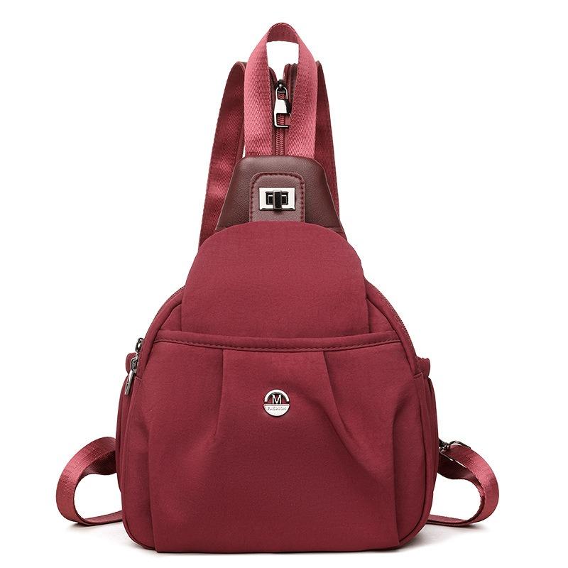 

Новый повседневный рюкзак женский для спорта на открытом воздухе путешествий портативный нагрудный мешок большая вместимость универсальная наплечная сумка-мессенджер бордовый