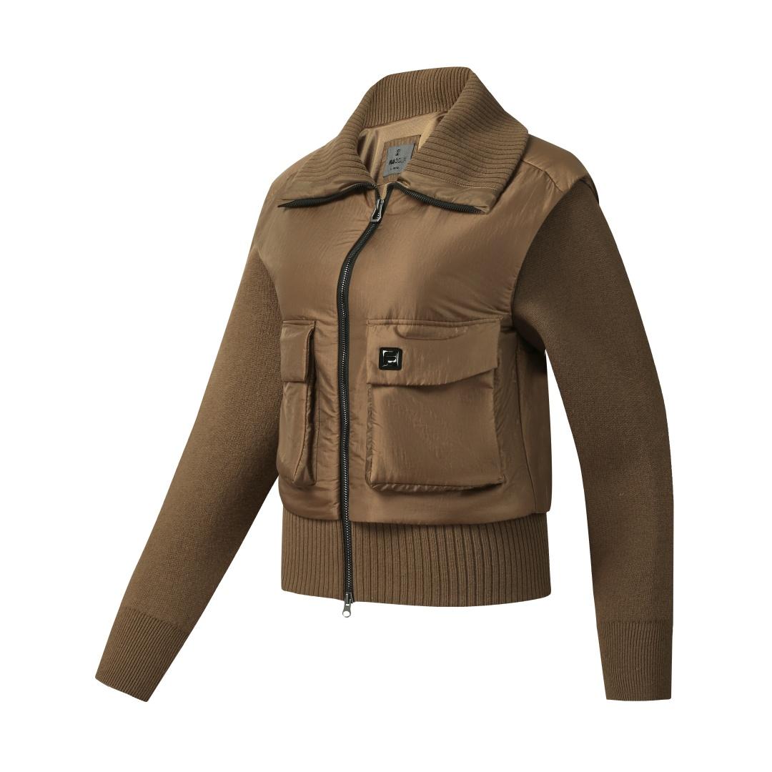 

Fila Модная личность серии Golf, трендовая, классическая, ретро, повседневная, спортивная, универсальная, удобная, теплая, свободная хлопковая куртка, женские куртки A11W545923FBN L