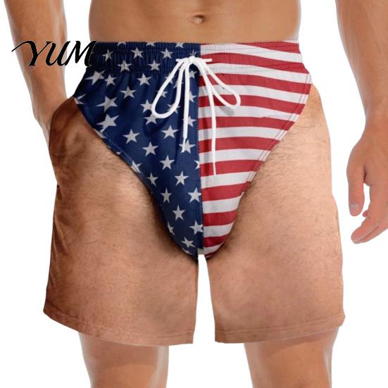 Creatief Cadeau voor Mannen Grappige Patriottische Korte Broek, Amerikaanse Sterren en Strepen Zwembroek, Sneldrogend Mannen Elastische Taille Zwembroek Trekkoord Board