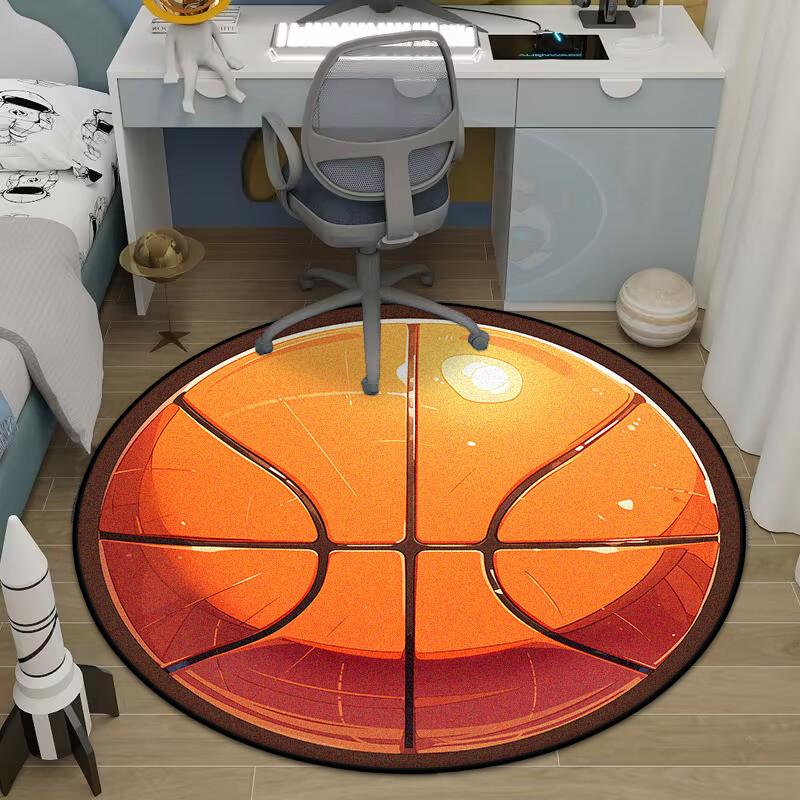 Moderní velký protiskluzový kulatý koberec se sférickým vzorem, měkký koberec do obývacího pokoje, nepouští vlákna, dekorace pokoje, podložka pod židli, pratelné v pračce