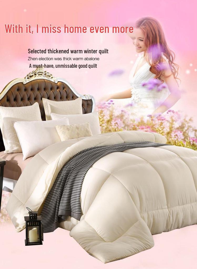 White Cotton Thickened Duvet - Cozy Quilt for Dorms and Emergency Relief