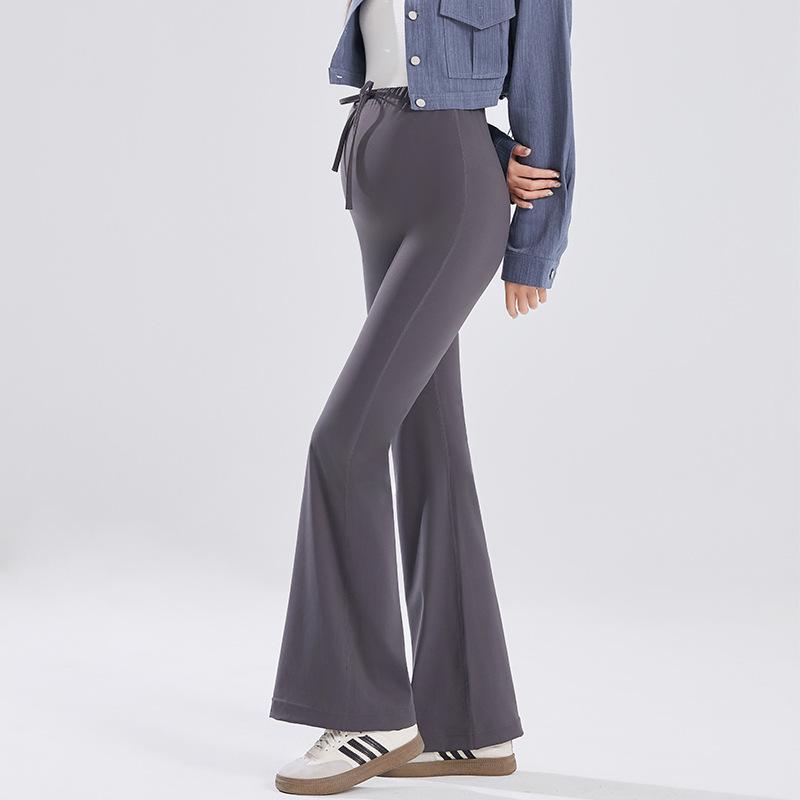 Pregnant Women Shark Flared Pants New Spring and Autumn Outer Wear Drawstring Slightly Pull Yoga Sports Leggings Autumn and Winter Thickened